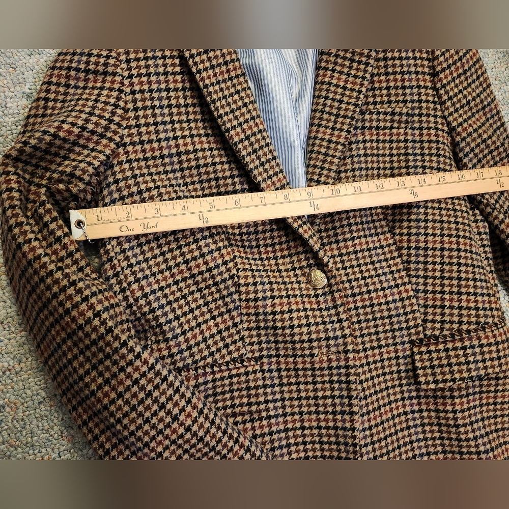 J. Crew Brown Houndstooth Schoolboy Blazer Size 4 - Picture 10 of 11